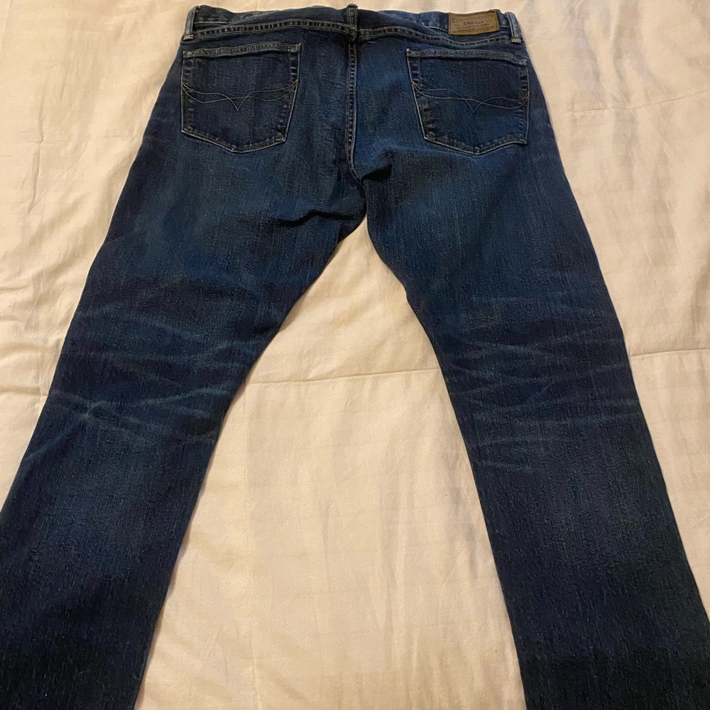 Polo men’s Sullivan Slim dark blue jeans 36 x 32, button fly EUC